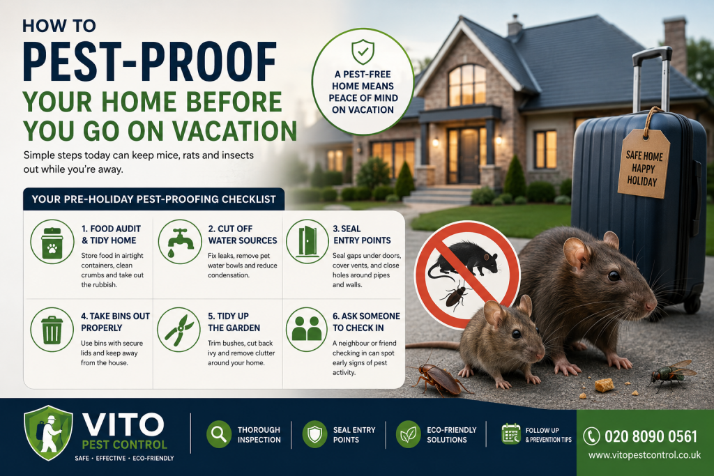 How to pest-proof your home before vacation with expert tips to prevent mice, rats, and insect infestations.