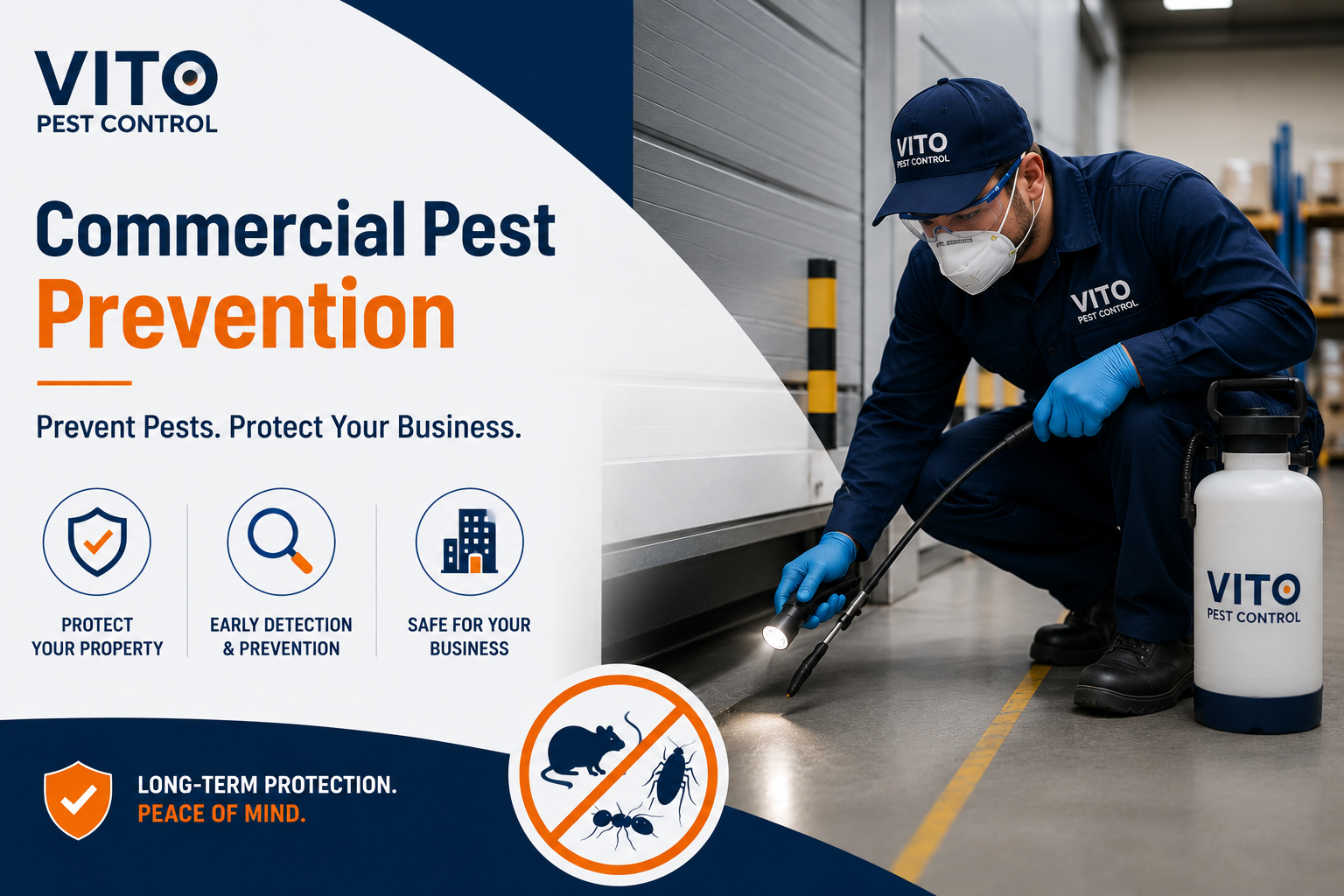 Commercial pest control inspection at a London business property